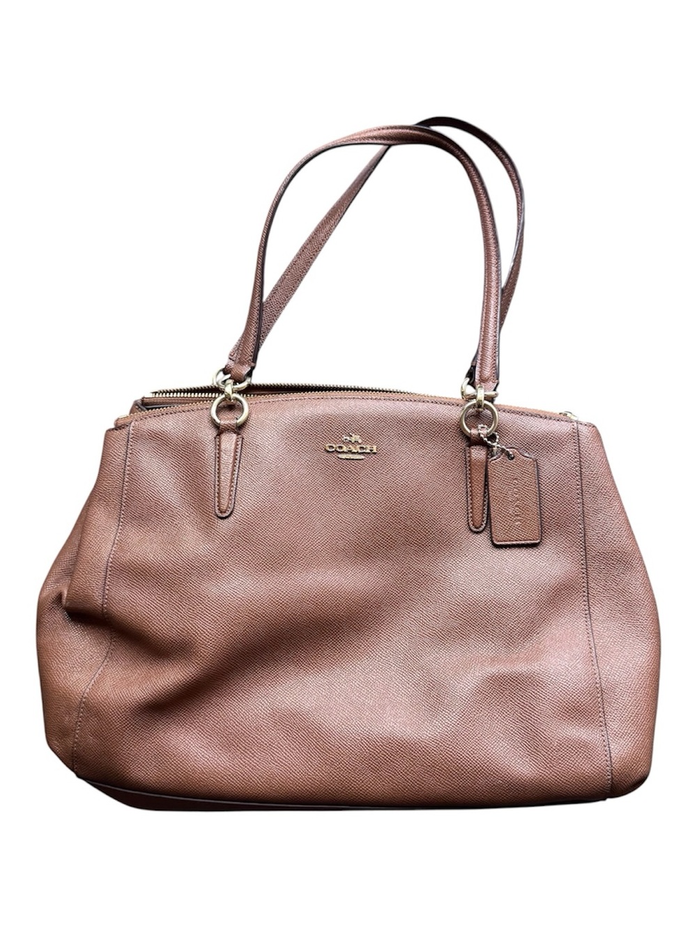 Coach Christie Carryall F57525 Saddle Brown Crossgrain Leather Satchel Bag